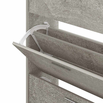 Skoskåp betonggrå 63x24x147 cm konstruerat trä