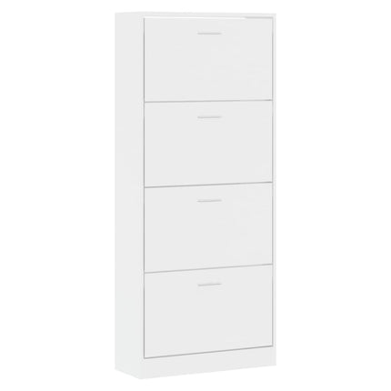Skoskåp vit högglans 63x24x147 cm konstruerat trä