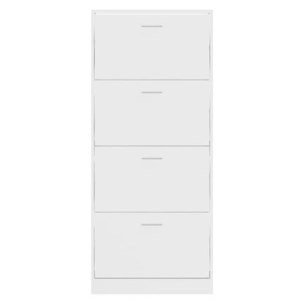 Skoskåp vit högglans 63x24x147 cm konstruerat trä