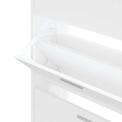 Skoskåp vit 63x24x103 cm konstruerat trä