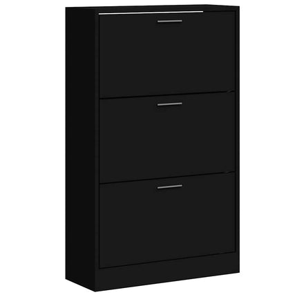 Skoskåp svart 63x24x103 cm konstruerat trä