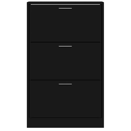 Skoskåp svart 63x24x103 cm konstruerat trä