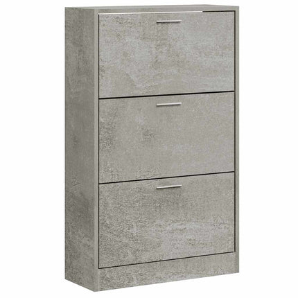 Skoskåp betonggrå 63x24x103 cm konstruerat trä