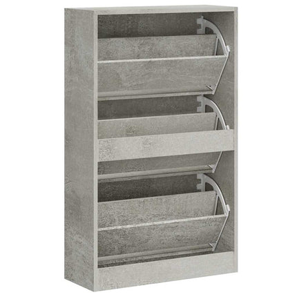 Skoskåp betonggrå 63x24x103 cm konstruerat trä