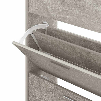 Skoskåp betonggrå 63x24x103 cm konstruerat trä