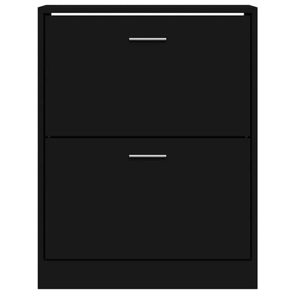 Skoskåp svart 63x24x81 cm konstruerat trä