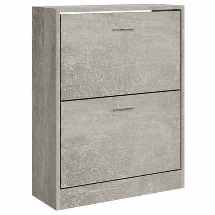 Skoskåp betonggrå 63x24x81 cm konstruerat trä