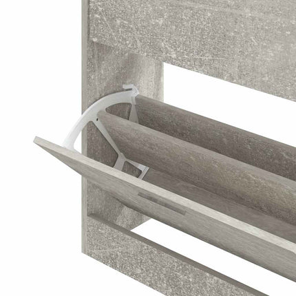 Skoskåp betonggrå 63x24x81 cm konstruerat trä