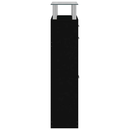 Skoskåp svart 63x24x104 cm konstruerat trä
