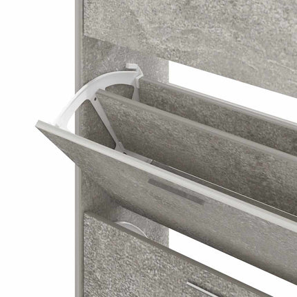 Skoskåp betonggrå 63x24x104 cm konstruerat trä