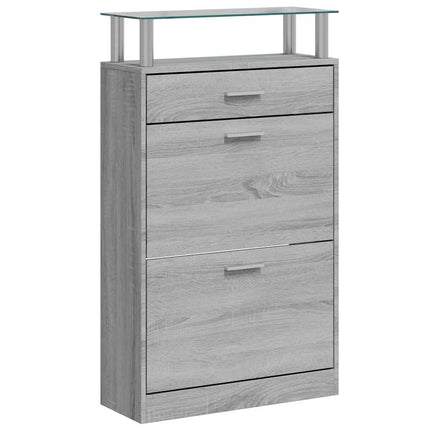Skoskåp grå sonoma 63x24x104 cm konstruerat trä