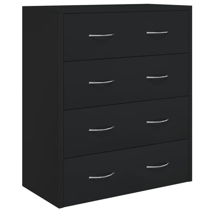 Skänk med 4 lådor 60x30,5x71 cm svart