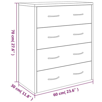 Skänk med 4 lådor 60x30,5x71 cm betonggrå