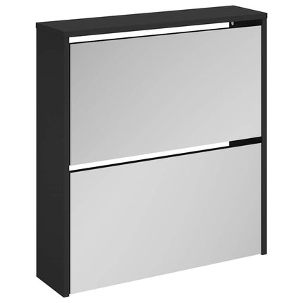 Skoskåp med 2 skåp svart 63x17x67 cm