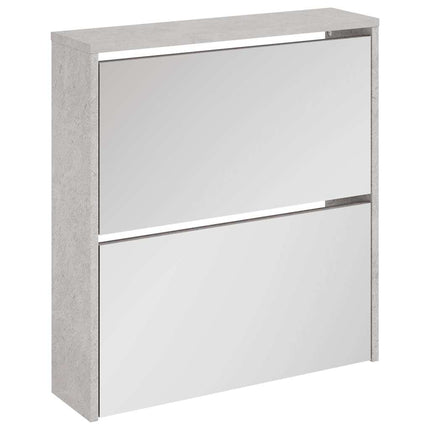 Skoskåp med 2 skåp betonggrå 63x17x67 cm