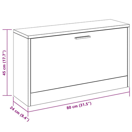 Skobänk svart 80x24x45 cm konstruerat trä