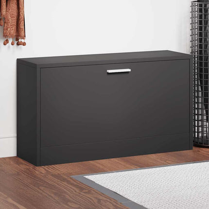 Skobänk svart 80x24x45 cm konstruerat trä