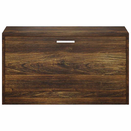 Skobänk rökfärgad ek 80x24x45 cm konstruerat trä