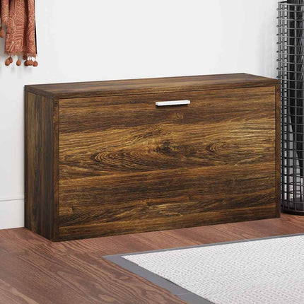 Skobänk rökfärgad ek 80x24x45 cm konstruerat trä