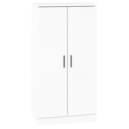 Skoskåp vit högglans 55x35x108 cm konstruerat trä