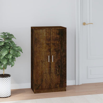 Skoställ rökfärgad ek 55x35x108 cm konstruerat trä