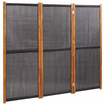 Rumsavdelare 3 paneler svart 210x180 cm