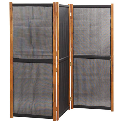 Rumsavdelare 3 paneler svart 210x180 cm