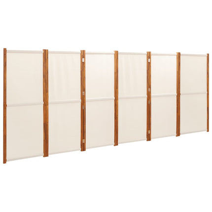 Rumsavdelare 6 paneler gräddvit 420x180 cm