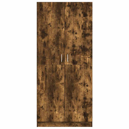 Garderob rökfärgad ek 80x52x180 cm konstruerat trä