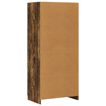 Garderob rökfärgad ek 80x52x180 cm konstruerat trä
