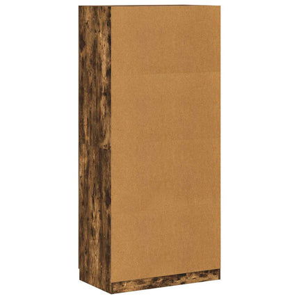 Garderob rökfärgad ek 90x52x200 cm konstruerat trä