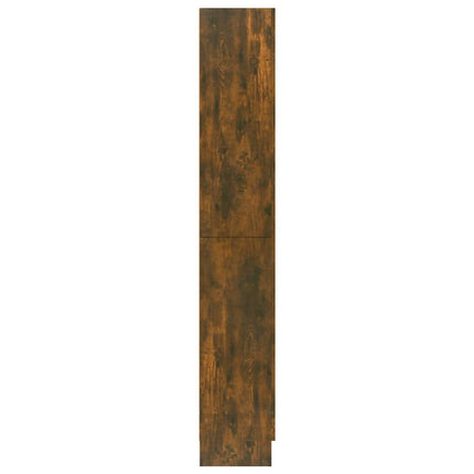 Vitrinskåp rökfärgad ek 82,5x30,5x185 cm konstruerat trä