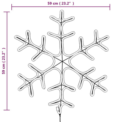Snöflinga ljusslinga med 144 LED varmvit 59x59 cm