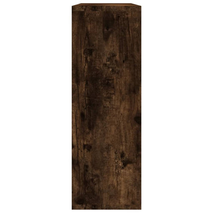 Vägghylla rökfärgad ek 104x20x58,5 cm konstruerat trä
