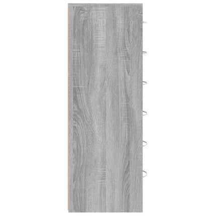 Byrå 6 lådor grå sonoma-ek 50x34x96 cm konstruerat trä