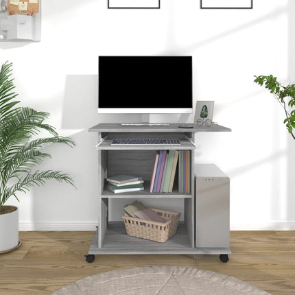 Datorbord grå sonoma-ek 80x50x75 cm konstruerat trä