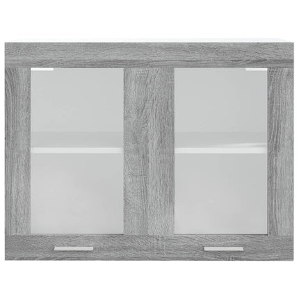 Väggskåp glas “Lyon” grå sonoma 80x31x60 cm konstruerat trä