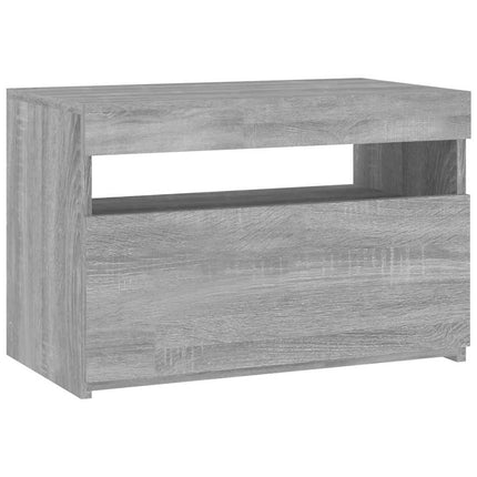Tv-bänk med LED-belysning grå sonoma 60x35x40 cm