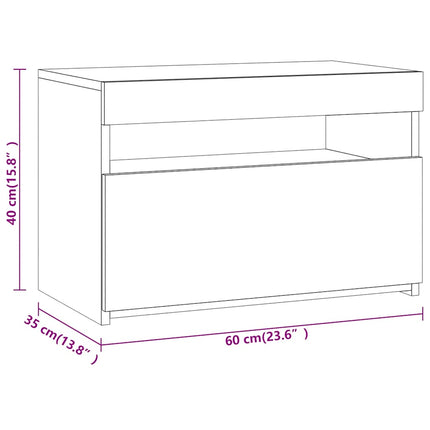 Tv-bänk med LED-belysning grå sonoma 60x35x40 cm