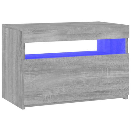 Tv-bänk med LED-belysning grå sonoma 60x35x40 cm