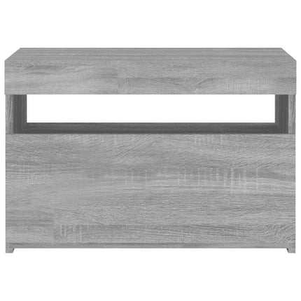 Tv-bänk med LED-belysning grå sonoma 60x35x40 cm
