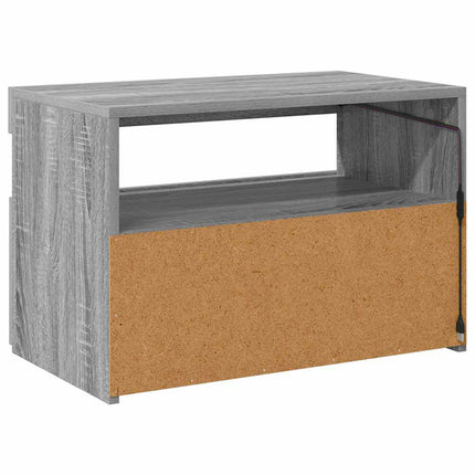 Tv-bänk med LED-belysning grå sonoma 60x35x40 cm