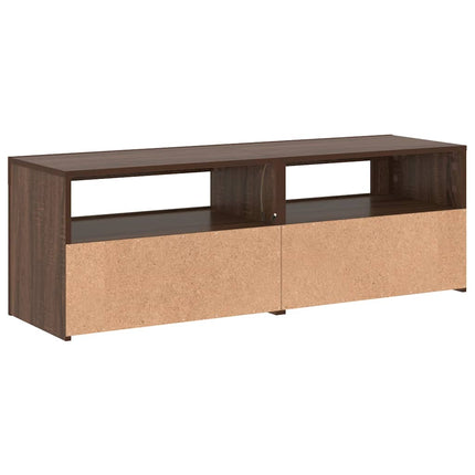 Tv-bänk med LED-belysning brun ek 120x35x40 cm