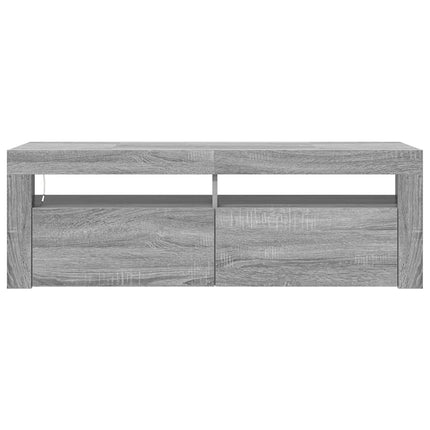 TV-bänk med LED-belysning grå sonoma 120x35x40 cm