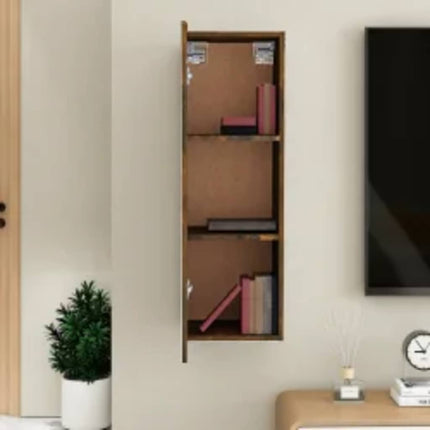 Tv-bänk rökfärgad ek 30,5x30x90 cm konstruerat trä