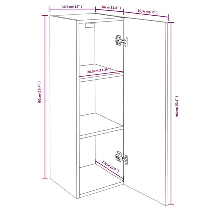 Tv-bänk rökfärgad ek 30,5x30x90 cm konstruerat trä