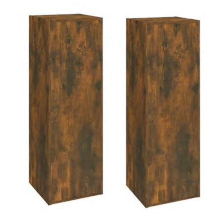 Tv-skåp 2 st rökfärgad ek 30,5x30x90 cm konstruerat trä