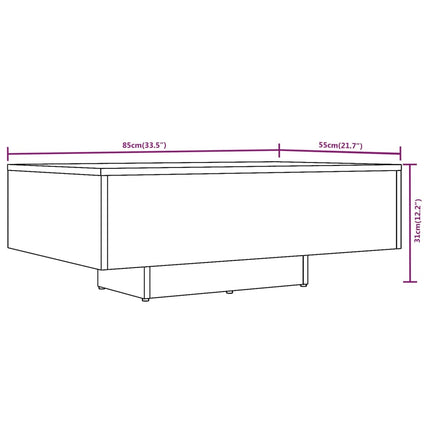 Soffbord rökfärgad ek 85x55x31 cm konstruerat trä