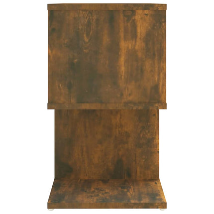 Sängbord 2 st rökfärgad ek 50x30x51,5 cm konstruerat trä