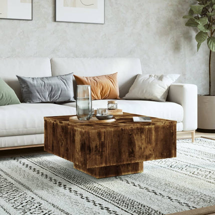 Soffbord rökfärgad ek 60x60x31,5 cm konstruerat trä